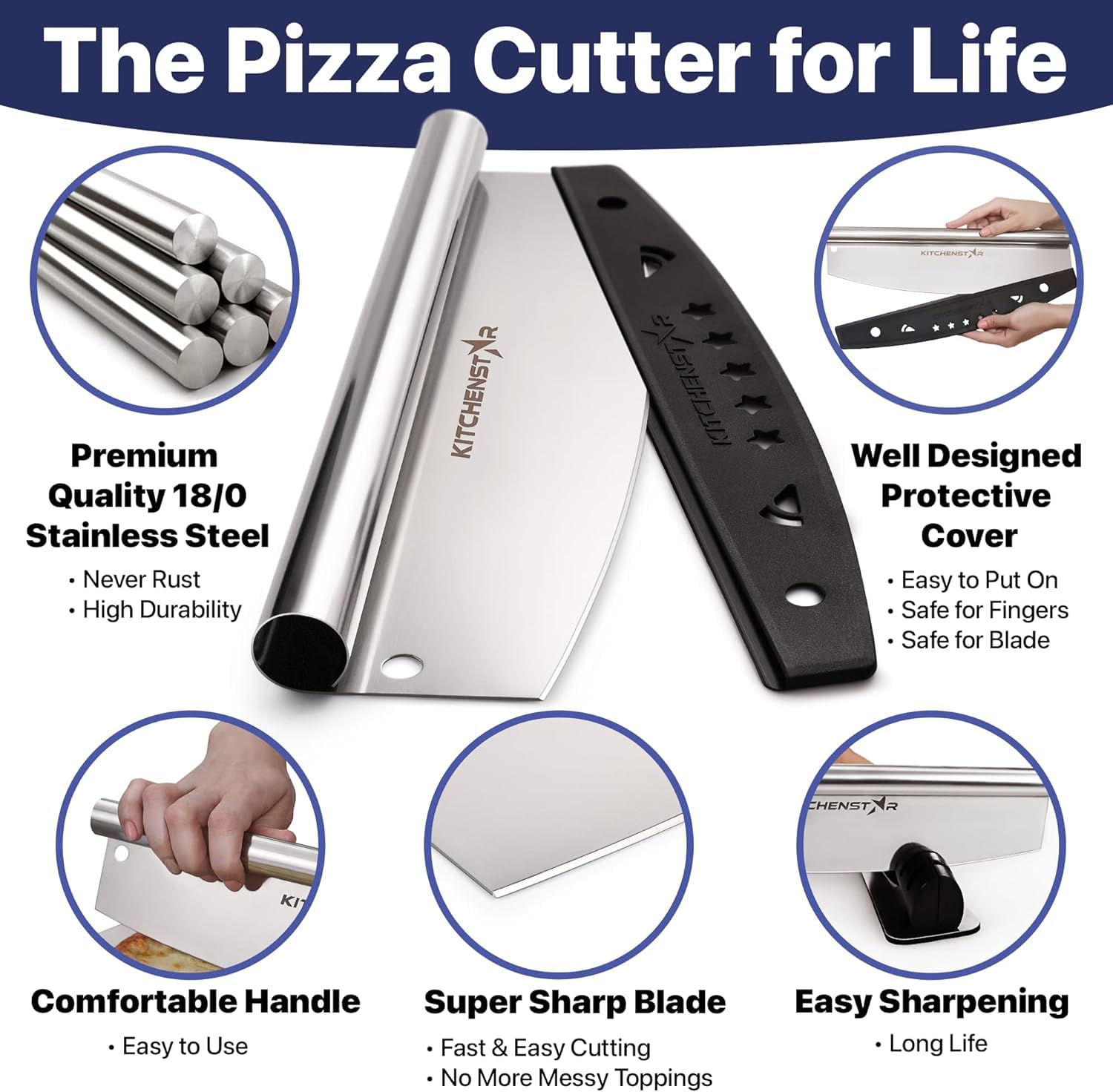 KitchenStar acero inoxidable, corte preciso y duradero para pizzas