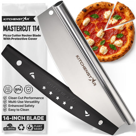 KitchenStar cortador pizza rocker con hoja afilada para cortes limpios