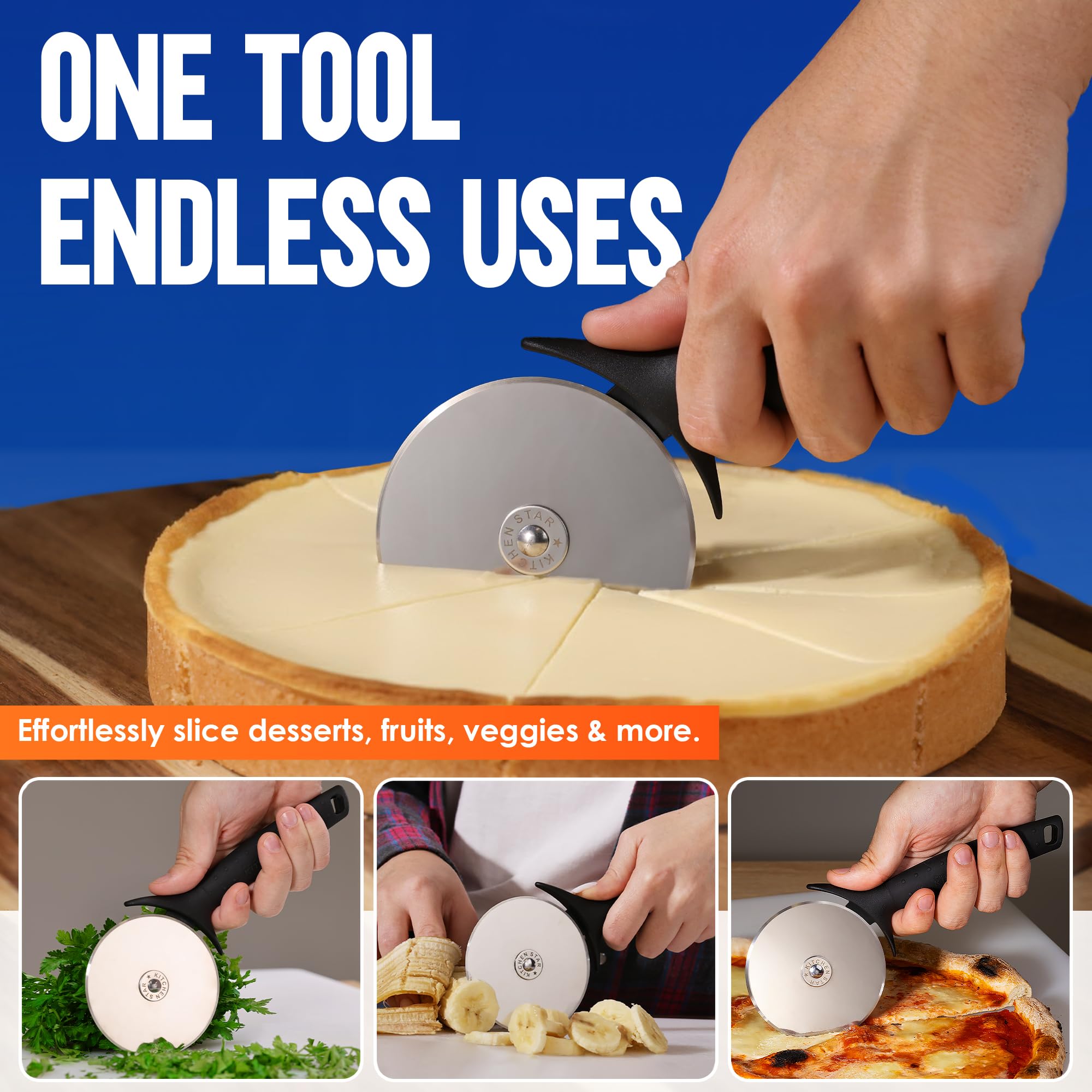 Diseño compacto y ligero de KitchenStar para almacenamiento sencillo.