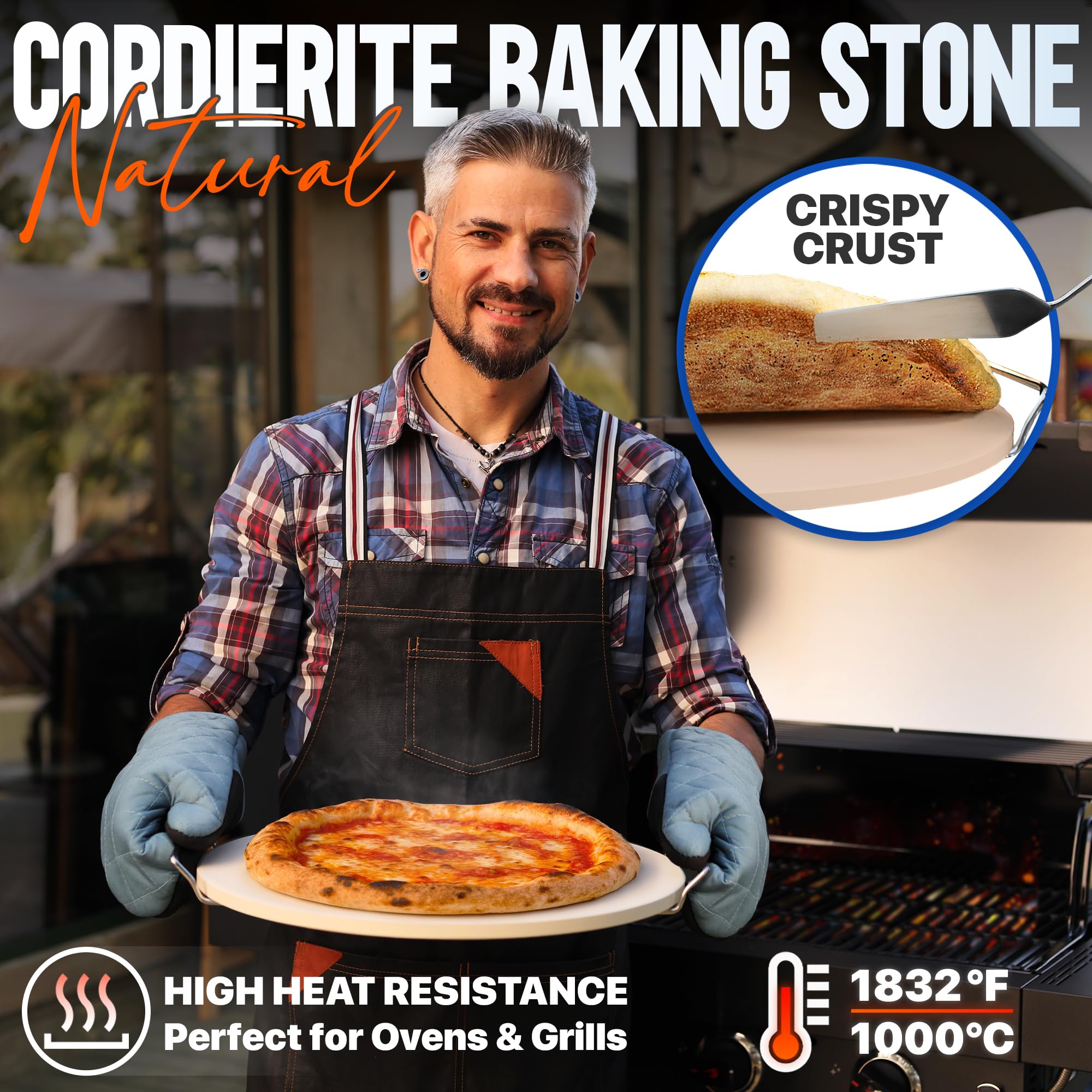 Pala para pizza KitchenStar de acacia, ligera y duradera