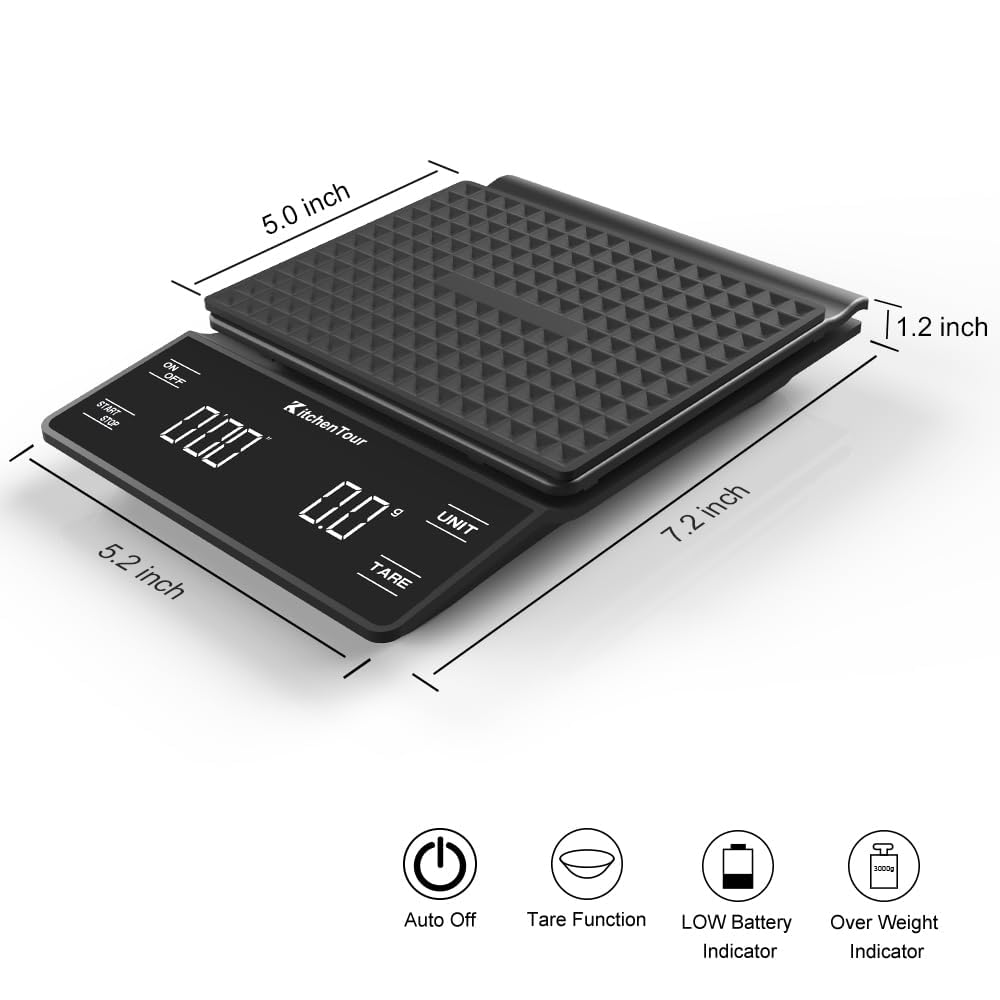 KitchenTour EK6002, pantalla iluminada para lecturas claras incluso de noche.