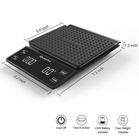 KitchenTour EK6002, pantalla iluminada para lecturas claras incluso de noche.