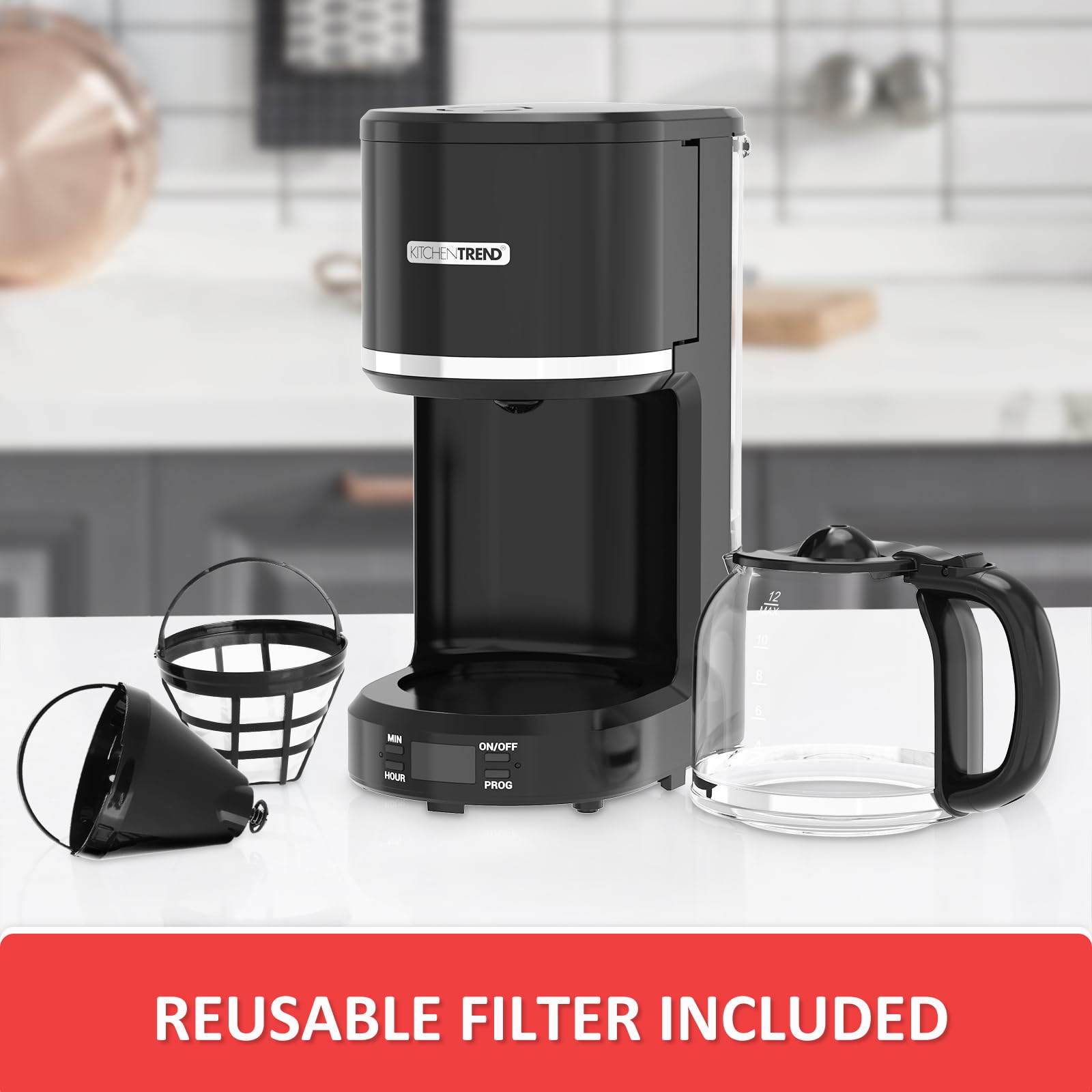 Cafetera KITCHENTREND con apagado automático para mayor tranquilidad