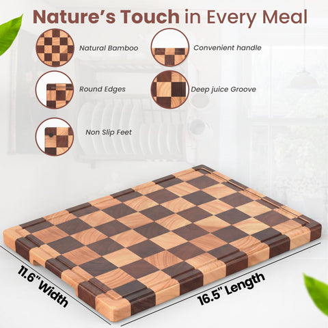 Kitchletic tabla de picar compacta de madera, perfecta para cortes rápidos.