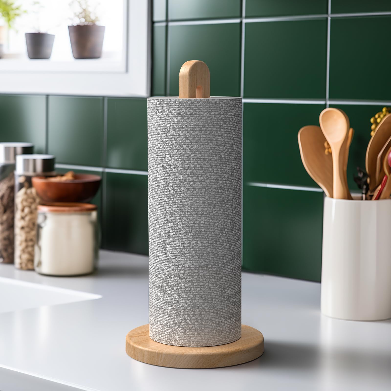 KitchLife portarrollos de haya protege la encimera con base antirayaduras.