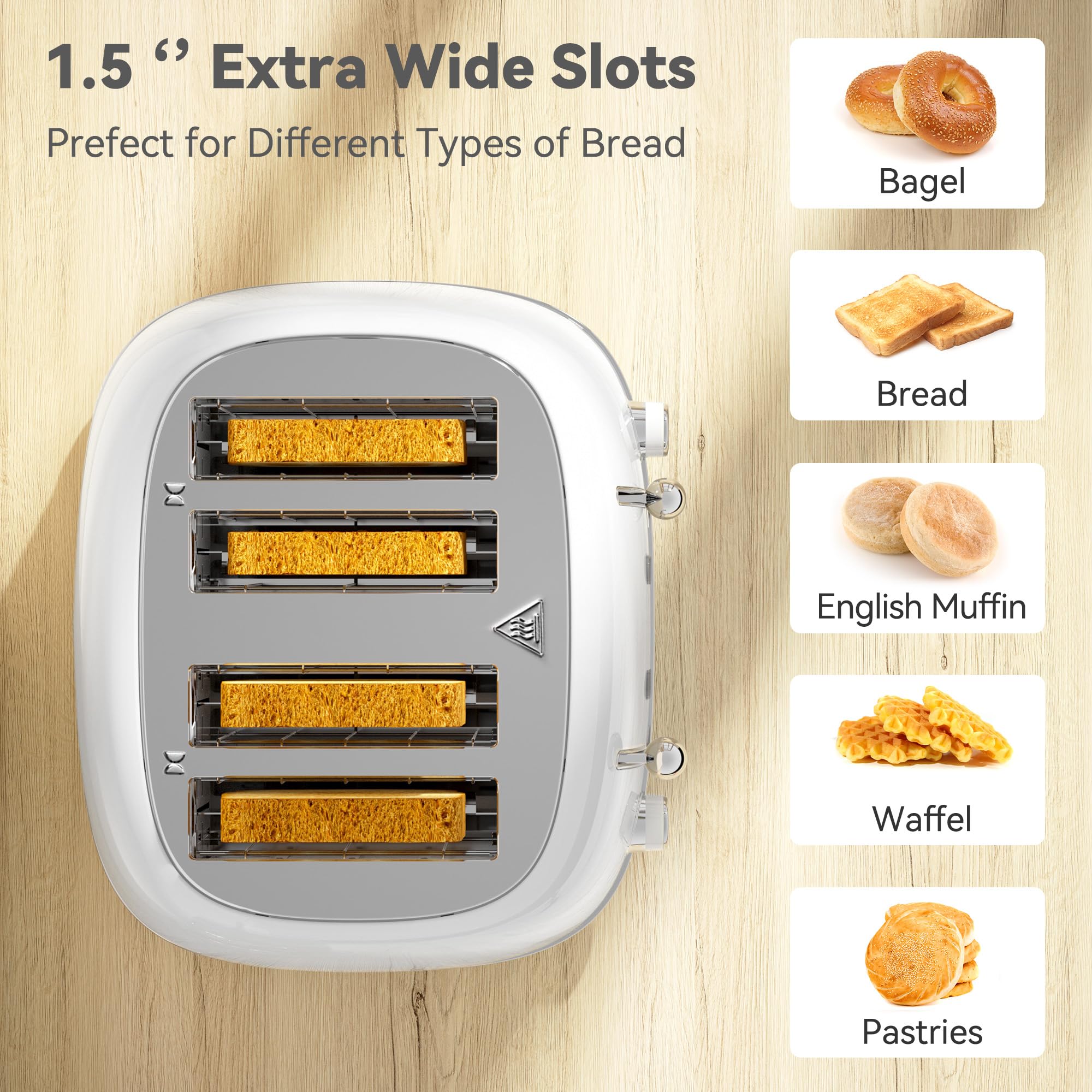 Tostadora Kitchmix 4 rebanadas con 6 niveles de dorado para mayor control del tostado
