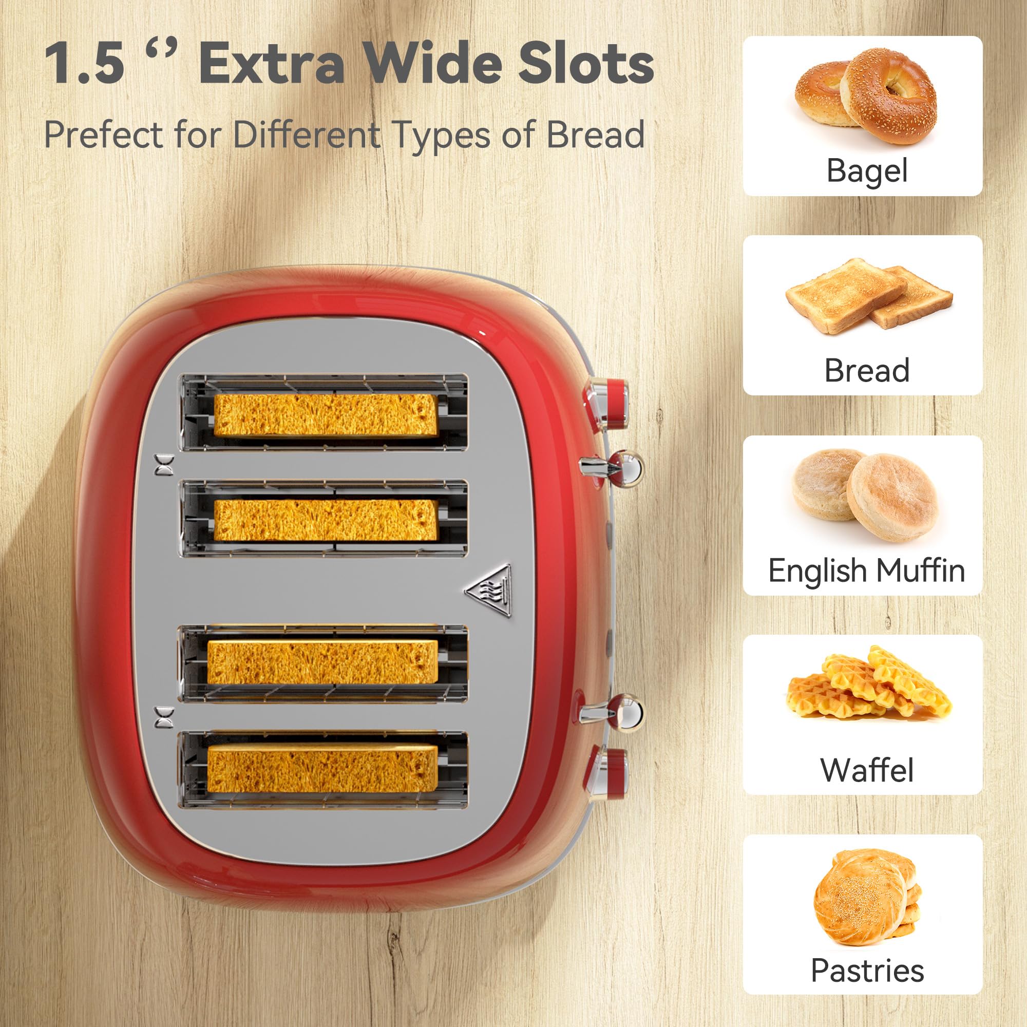 Tostadora KITCHMIX 4 rebanadas paneles independientes para dos desayunos simultáneos