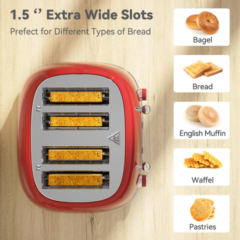 Tostadora KITCHMIX 4 rebanadas paneles independientes para dos desayunos simultáneos