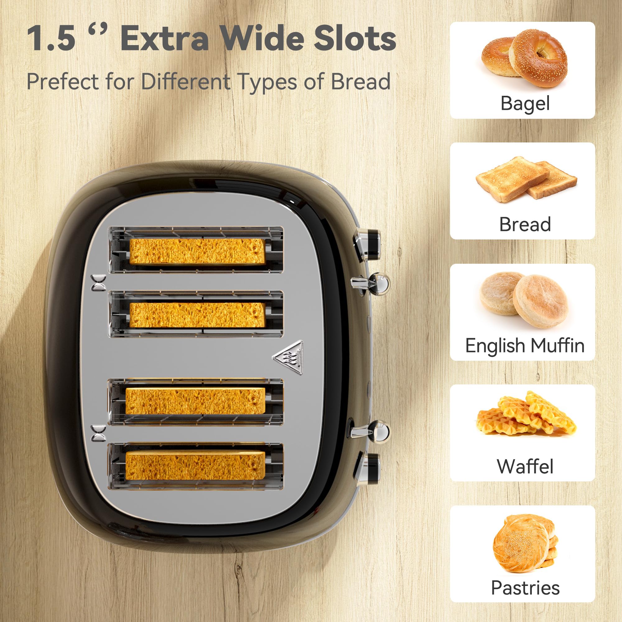 Tostadora KITCHMIX con 6 niveles de tostado para diferentes dorados.