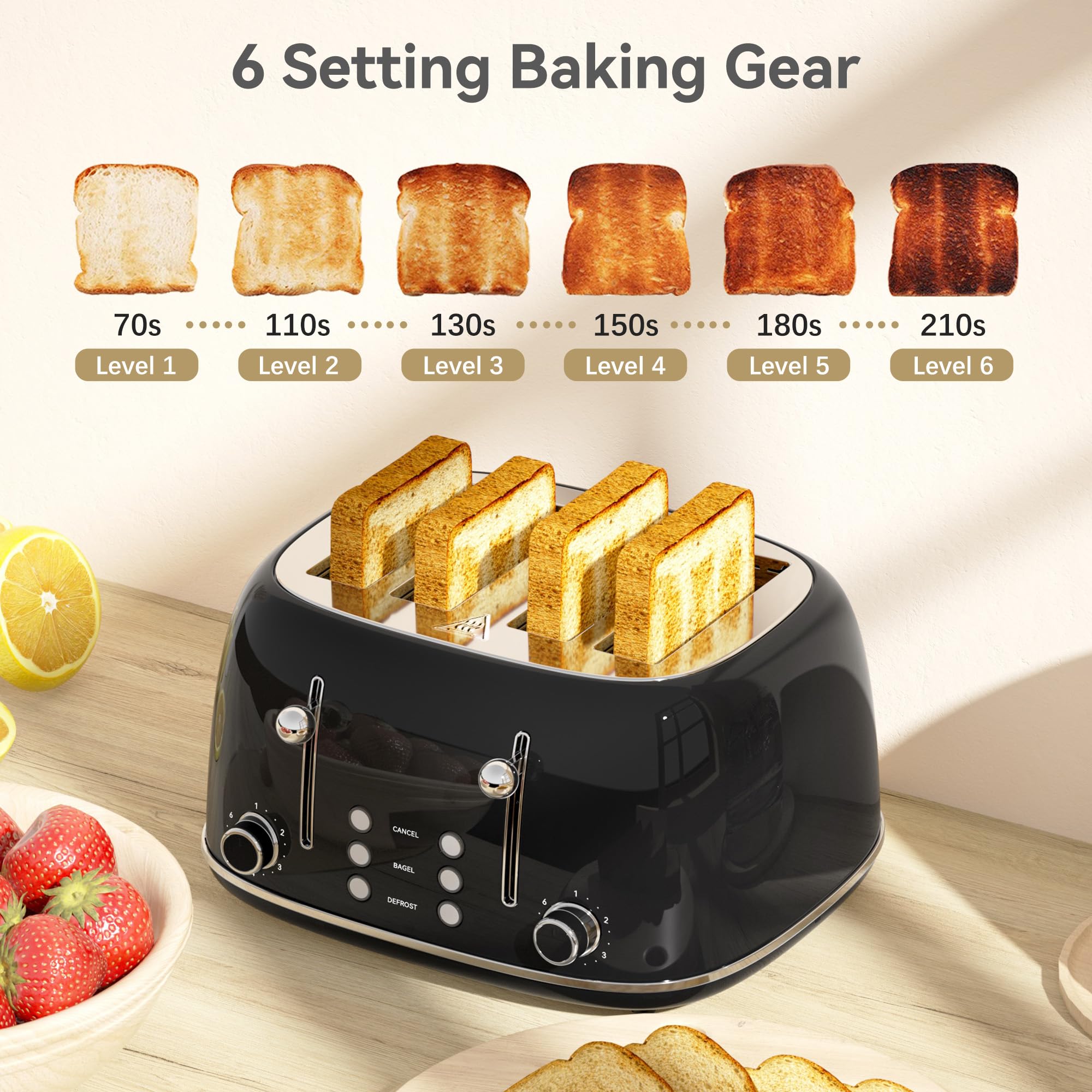 Tostadora KITCHMIX con Cancelar, Descongelar y Recalentar para mayor flexibilidad.