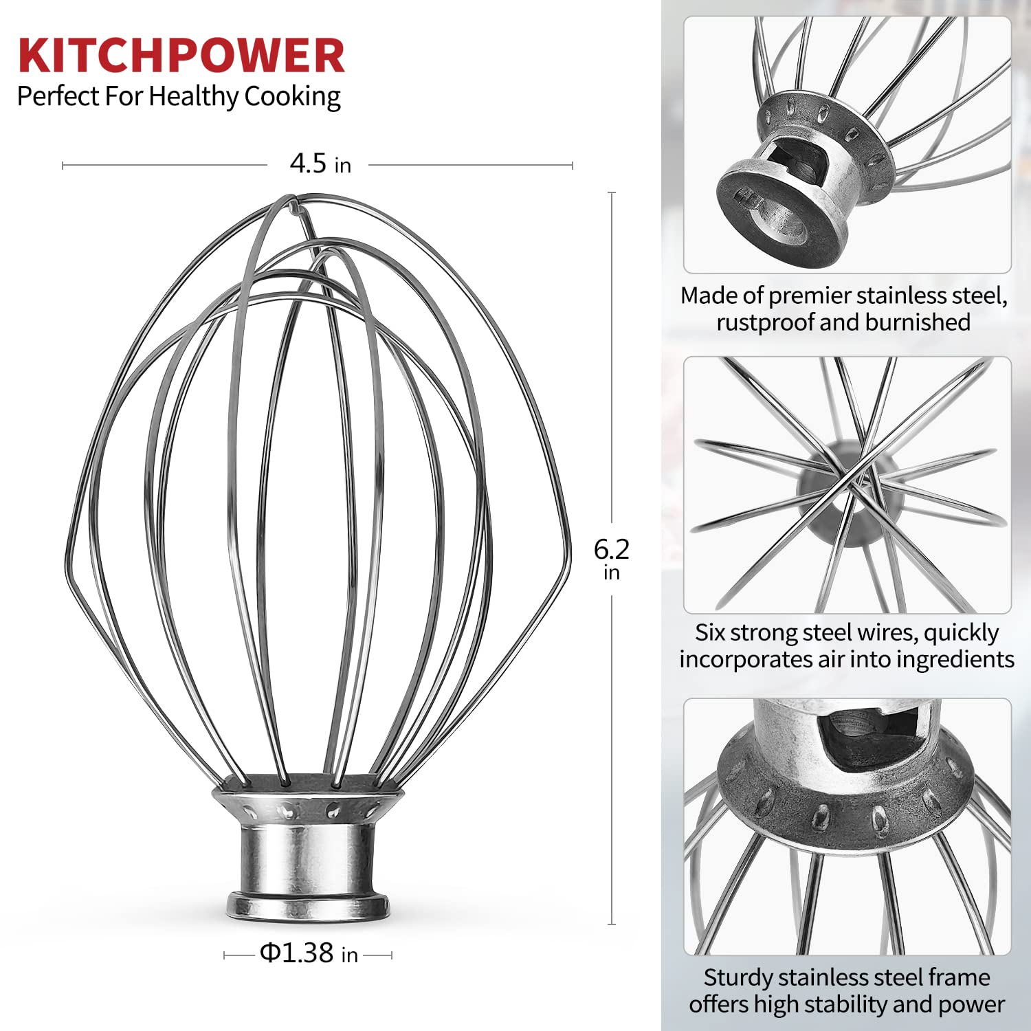 KITCHPOWER K45WW acero pulido facilita la limpieza a mano.