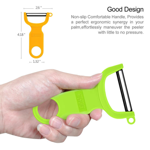 KITCHPOWER pelador seguro, manejo cómodo, reducción de fatiga durante tareas repetidas.
