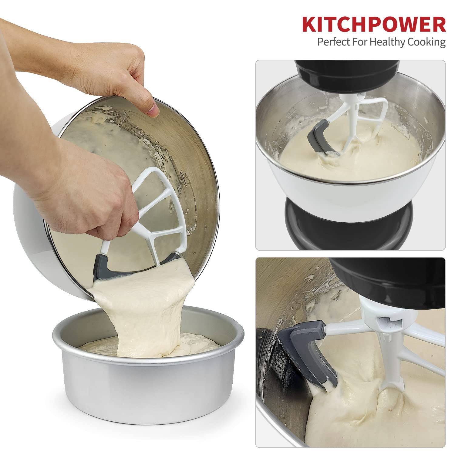 KITCHPOWER raspador integrado facilita la limpieza del cuenco.