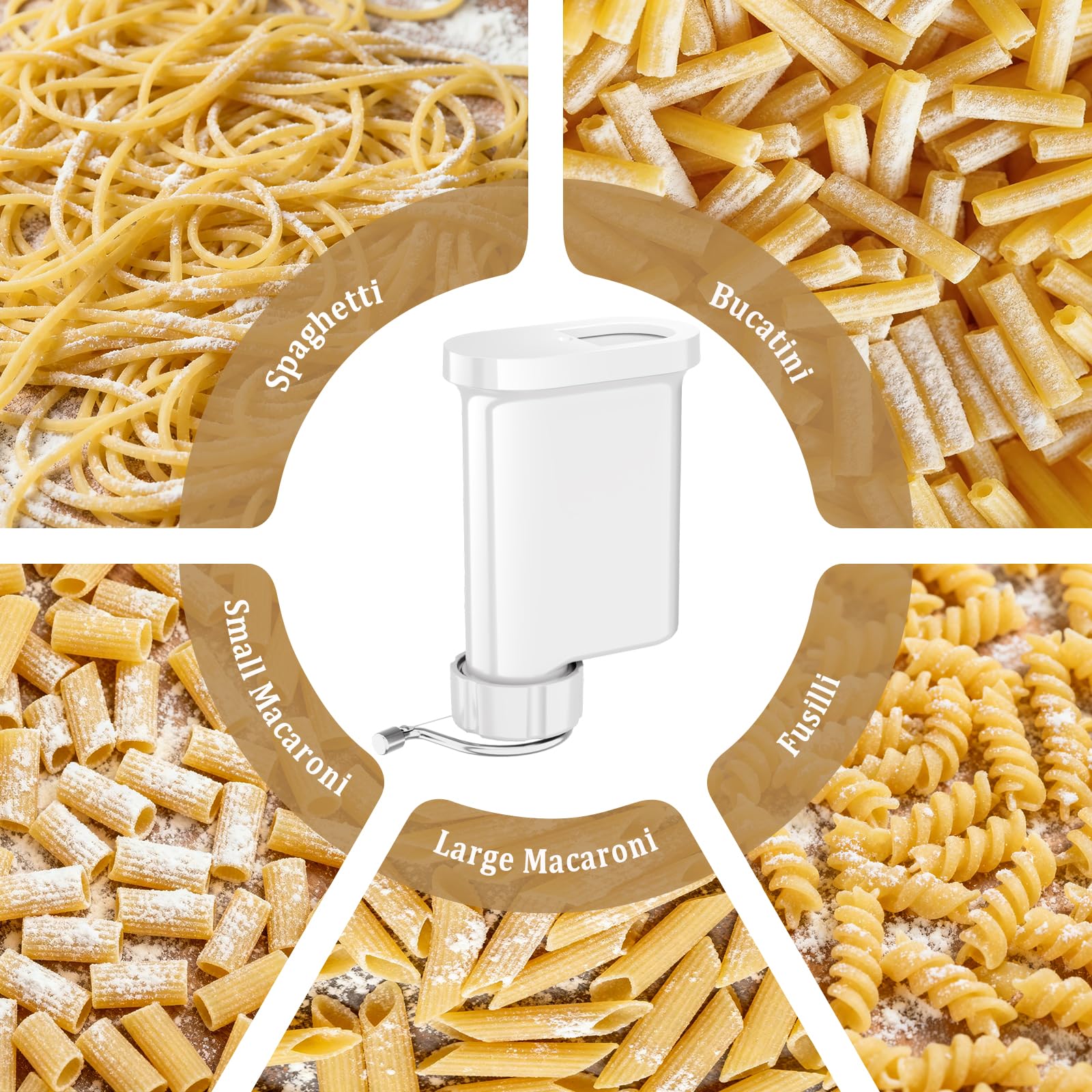 Kitchwiyte Gourmet Pasta Press para bucatini, pasta casera deliciosa.