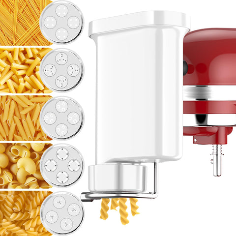 Kitchwiyte Gourmet Pasta Press con conjunto de 5 placas para pasta casera.