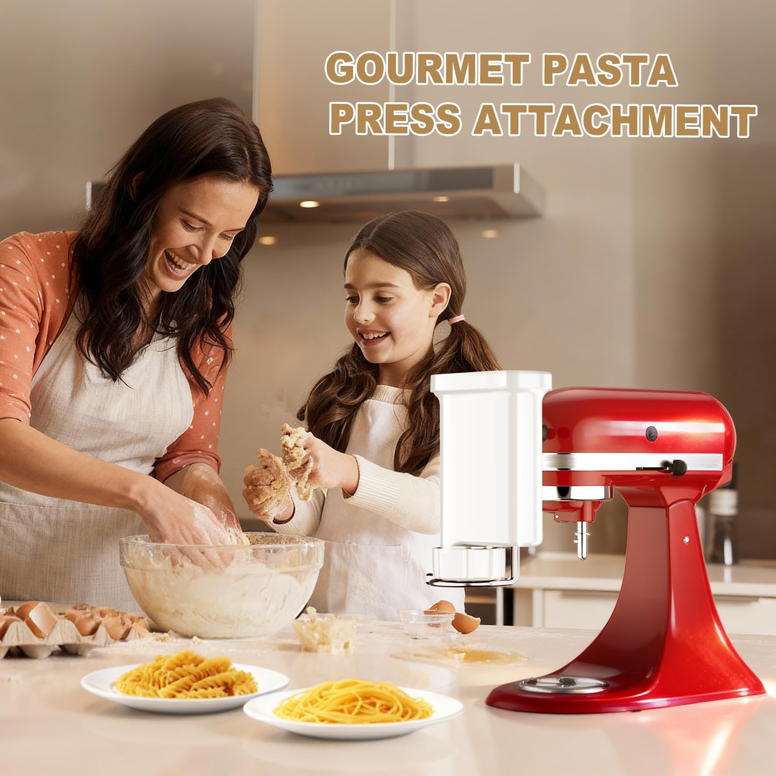 Kitchwiyte Gourmet Pasta Press para espagueti, textura fresca en casa.