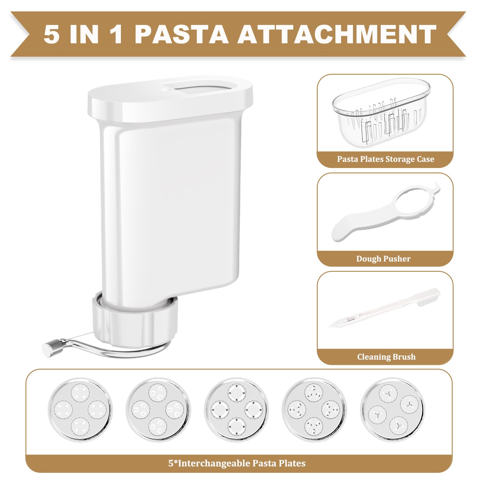 Kitchwiyte Gourmet Pasta Press para fusilli, variedad rápida en familia.