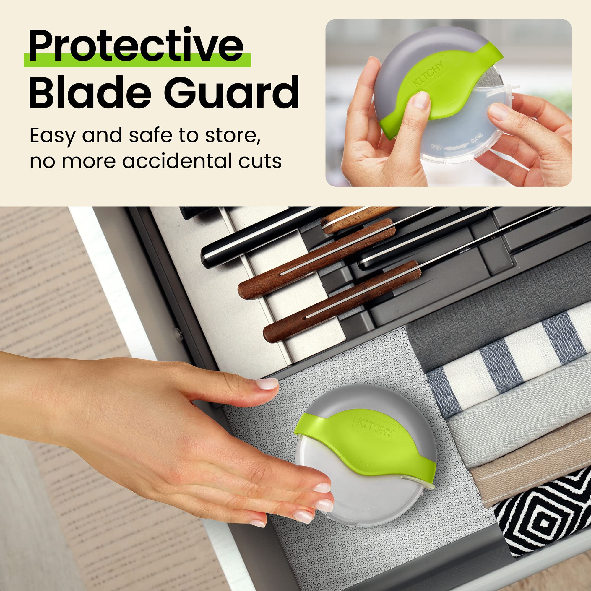 Cierre protector para guardar el cortador con seguridad