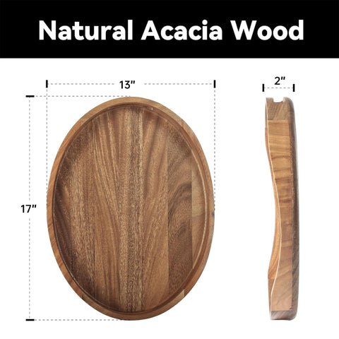 Bandeja de acacia de KITEISCAT en sala para estilo y organización