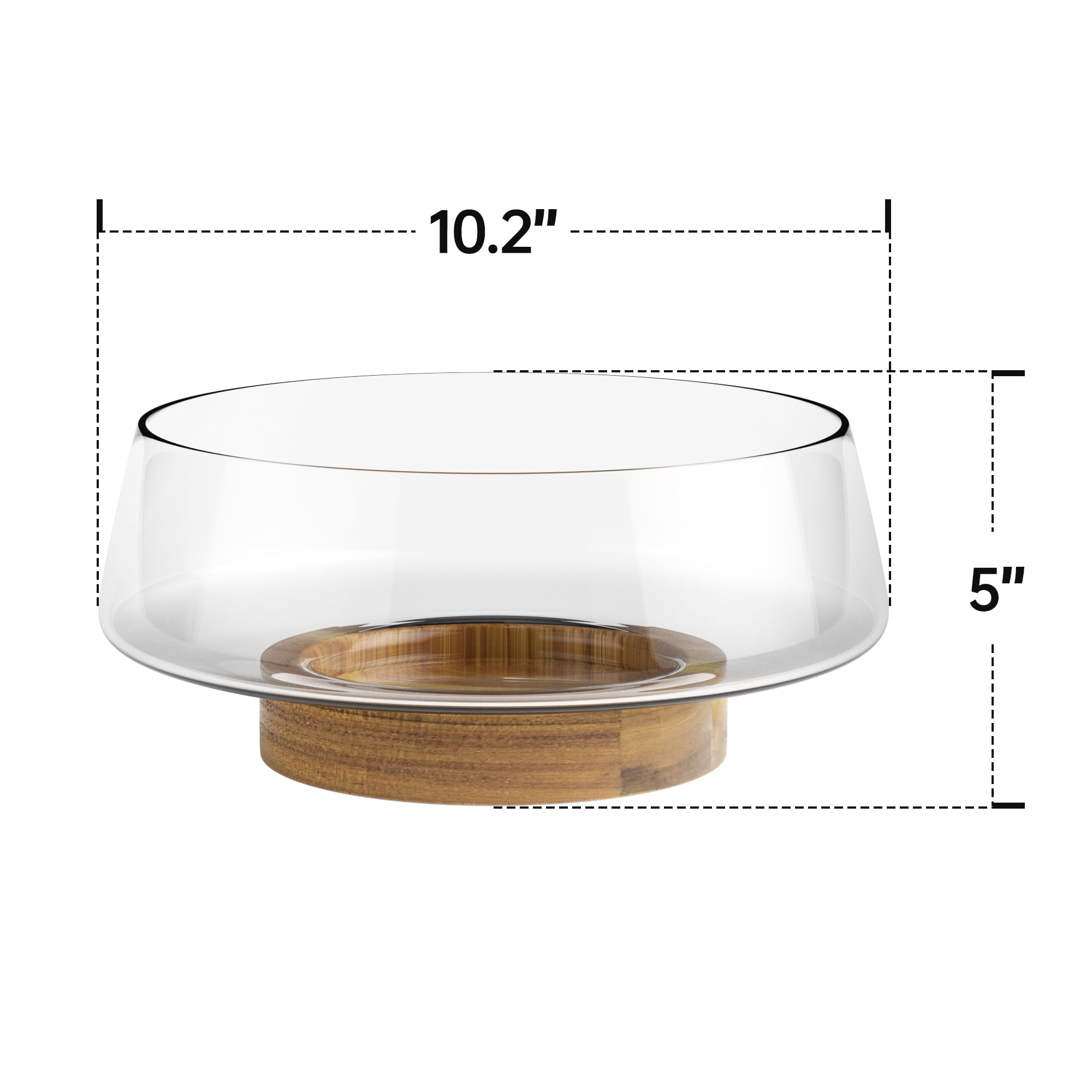 Base de madera de acacia de KITEISCAT para ensaladera estable.