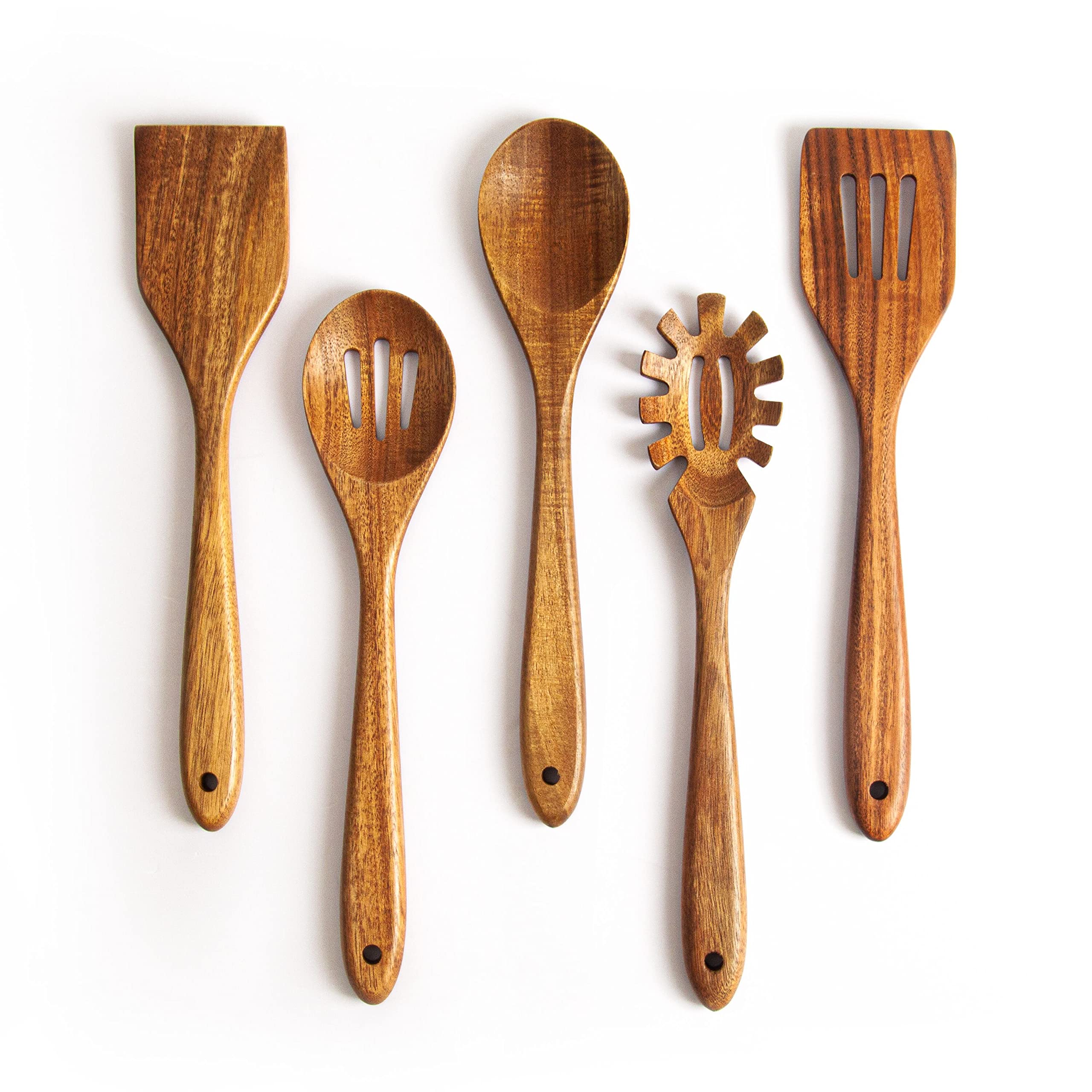 KITEISCAT espátula de cocina de acacia, ideal para remover sin rayar sartenes antiadhesivas.