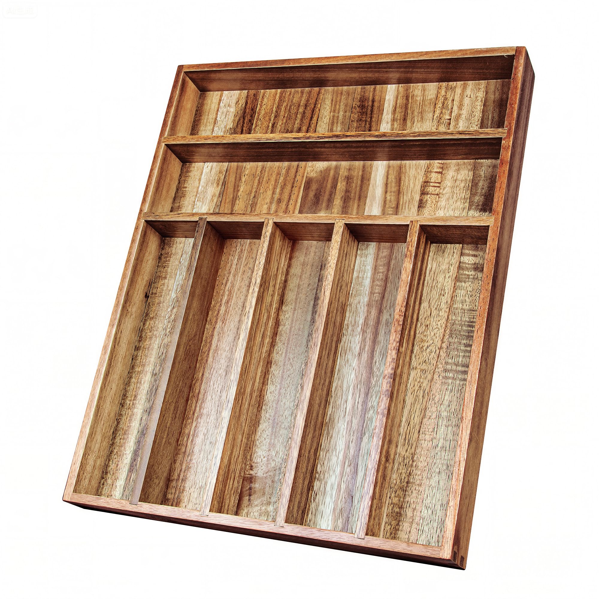 KITEISCAT organizador de cubiertos en madera de acacia para acceso rápido