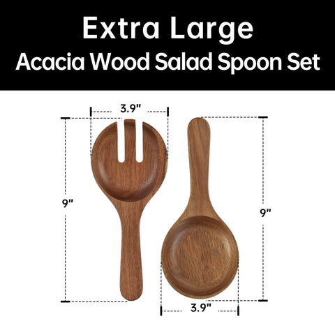 Utensilios para ensalada de KITEISCAT hechos de acacia para servir con comodidad.