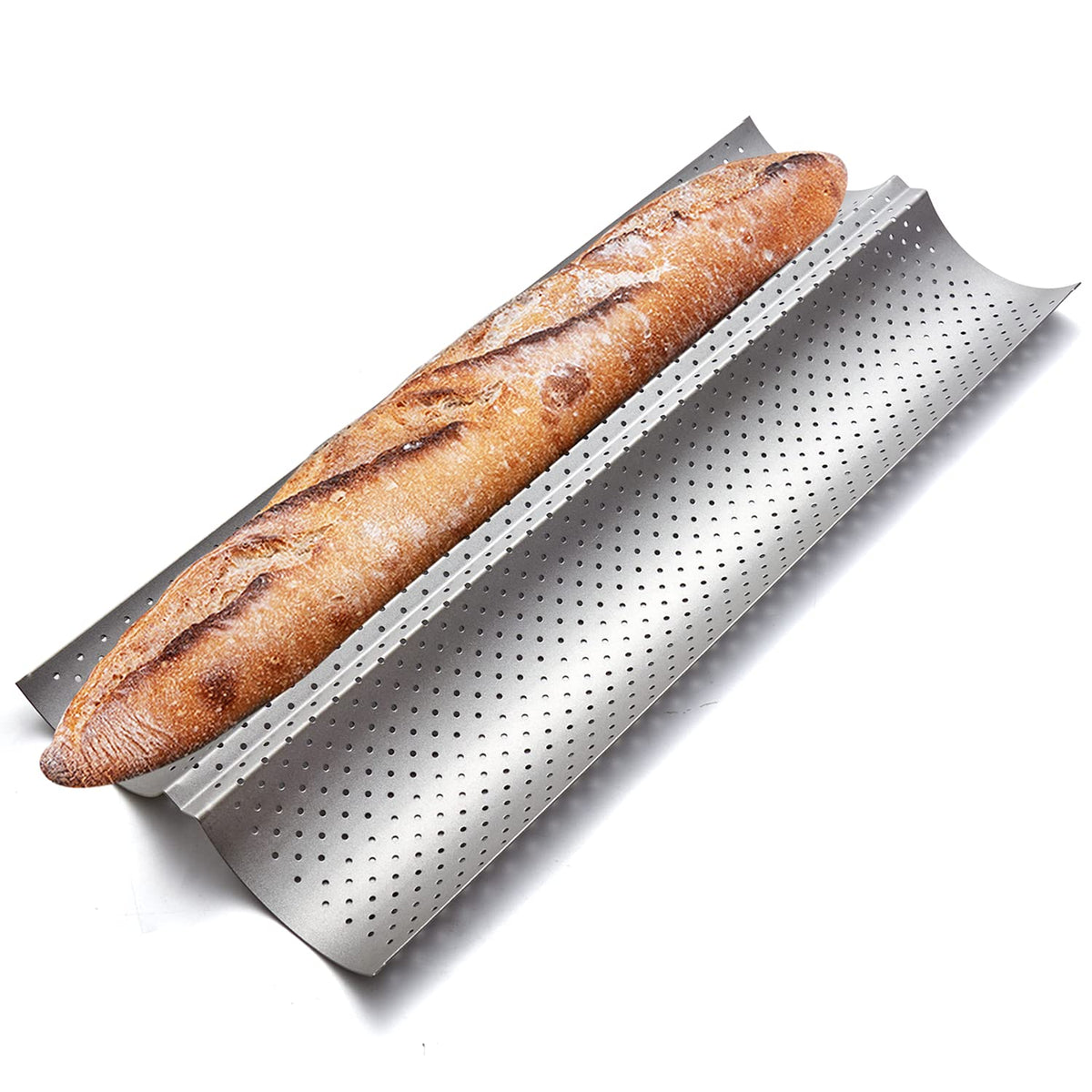 KITESSENSU bandeja baguette perforada de 15 pulgadas para hornear hogazas crujientes