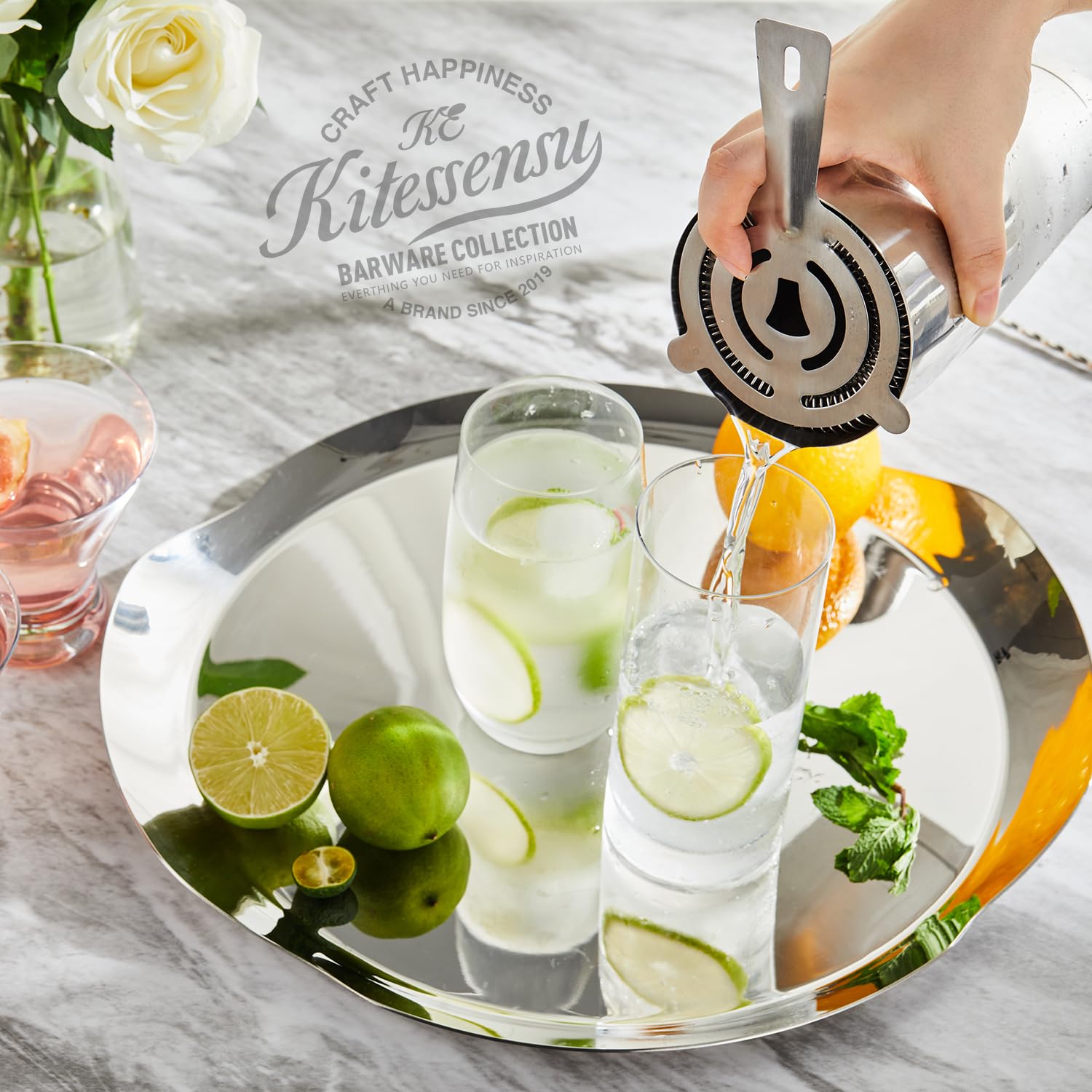KITESSENSU jigger doble para mediciones precisas de cocteles.