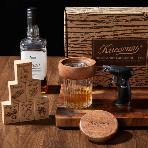 Kitessensu kit ahumador whisky y soplete para cócteles, humo aromático.