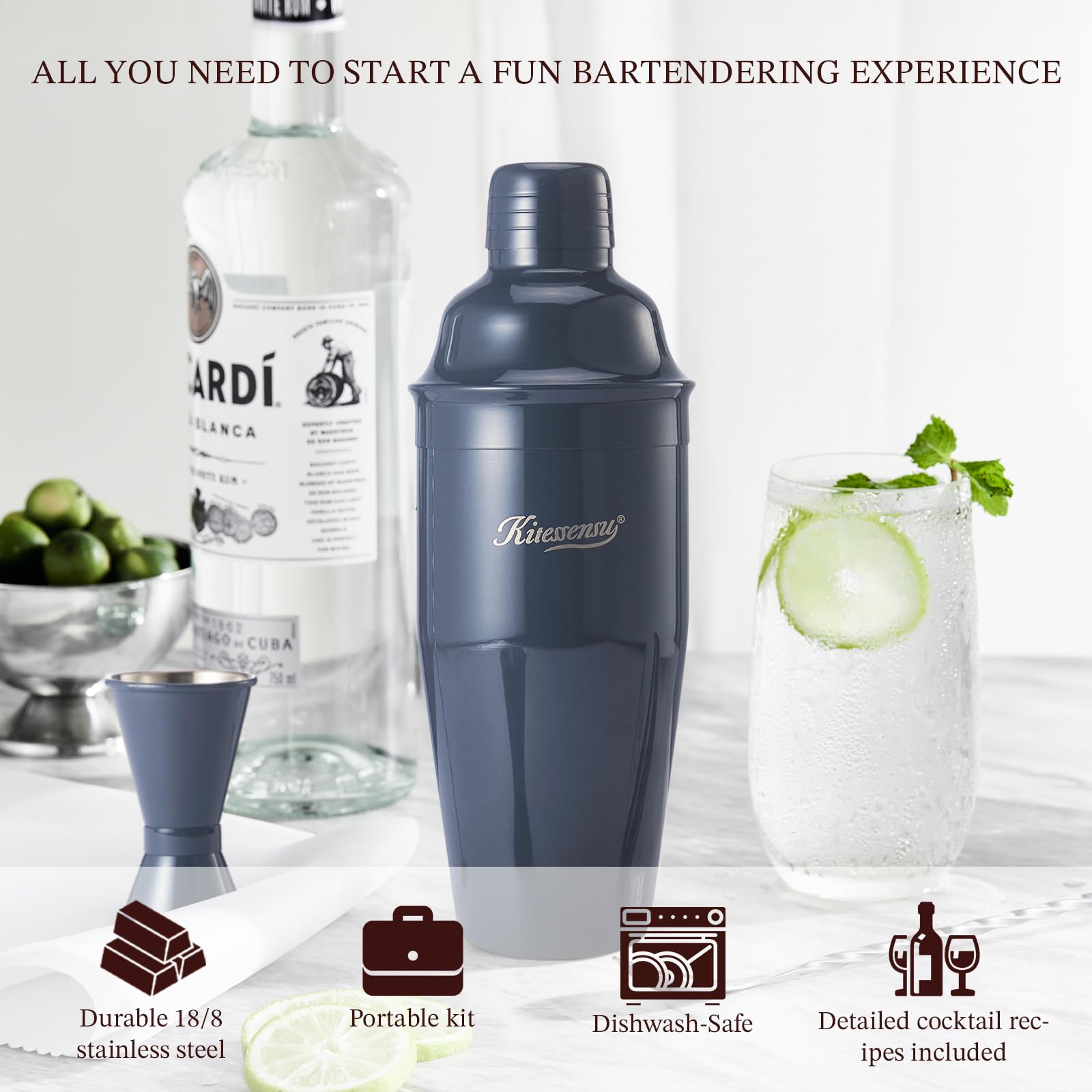 Kitessensu medidor 1oz, proporciona porciones consistentes para tus bebidas.