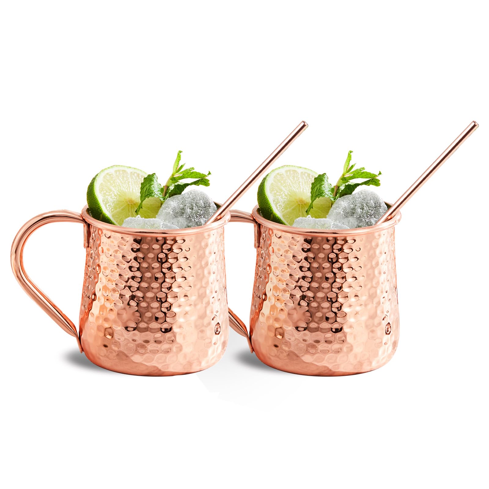 Vasos KITESSENSU de cobre martillado de 18 oz para cócteles fríos.