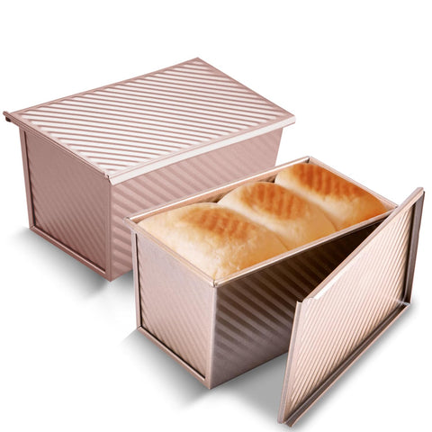 KITESSENSU pan Pullman con tapa para dos piezas, ideal para pan casero