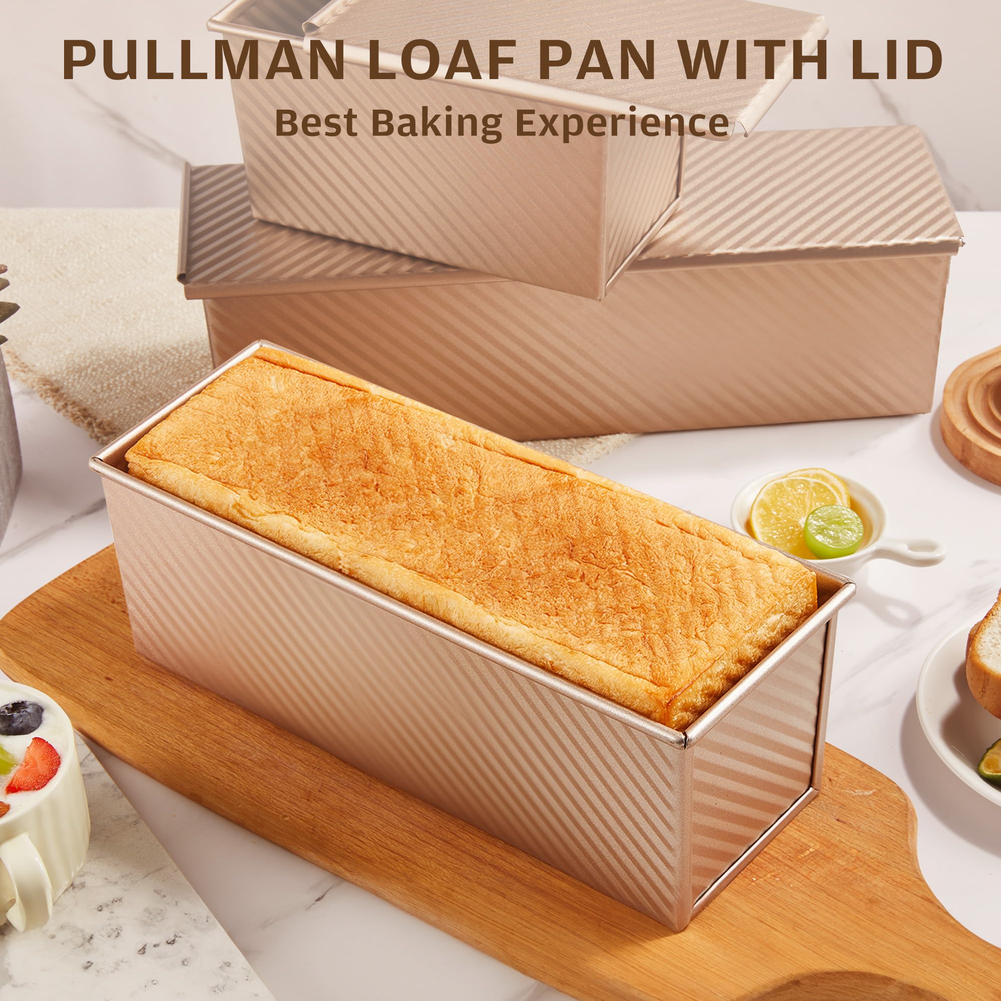 KITESSENSU Pan duradero para sándwich, forma rebanadas uniformes y fáciles de cortar.