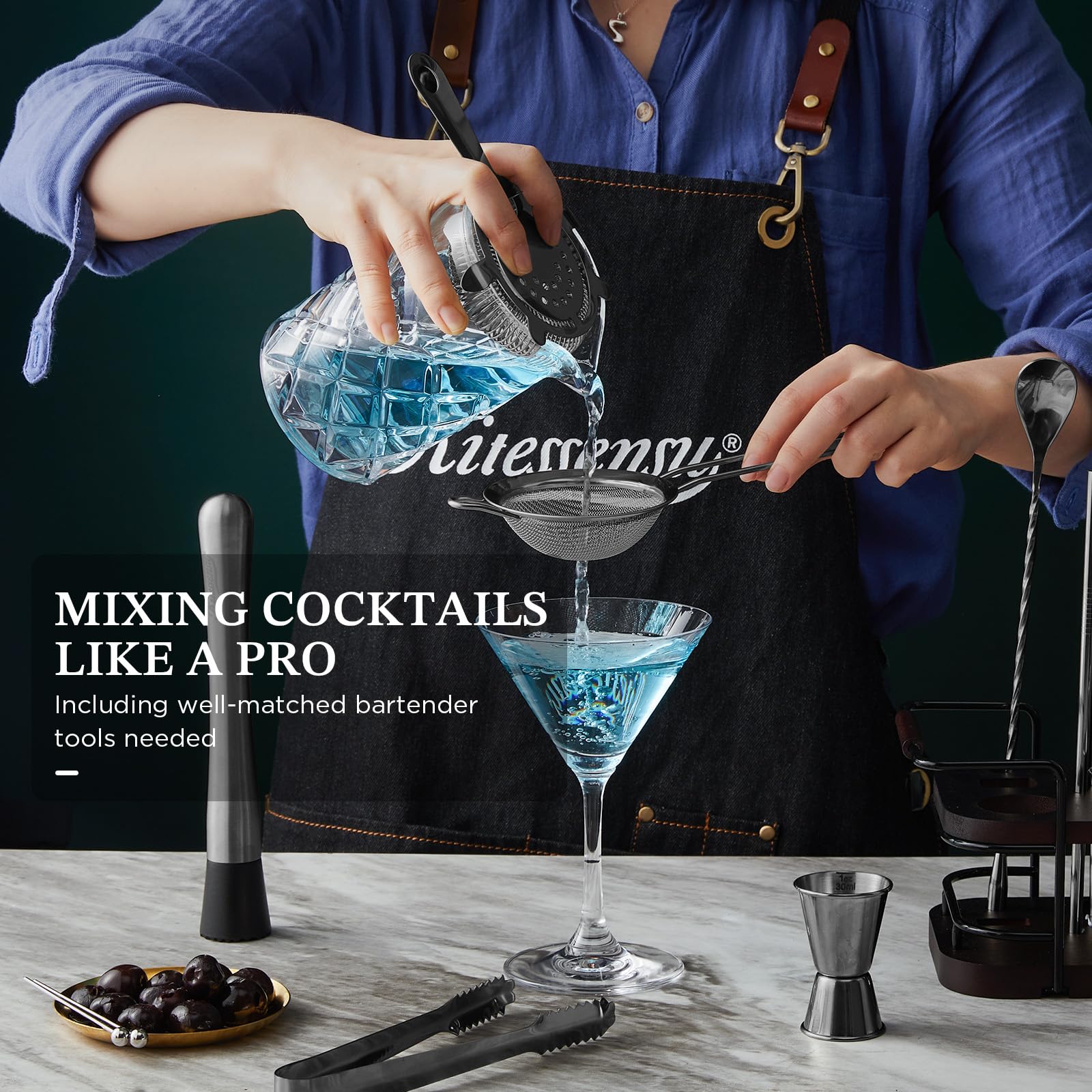 KITESSENSU pinzas para hielo para servir bebidas con precisión.