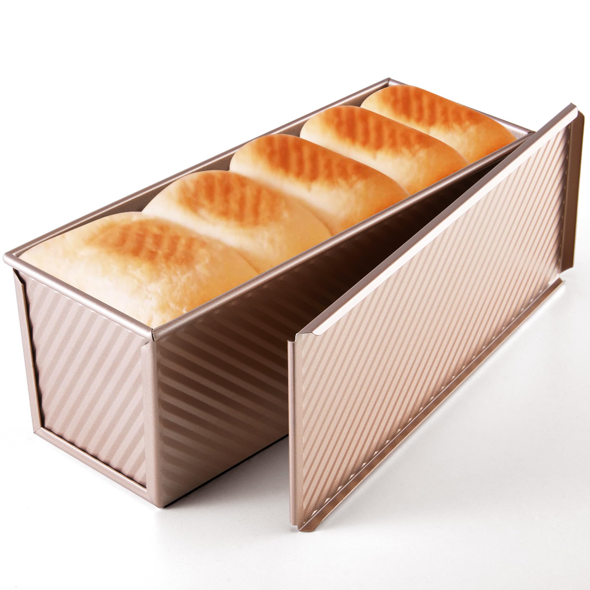 KITESSENSU Pullman pan con tapa dos libras, ideal para pan casero y sándwich.