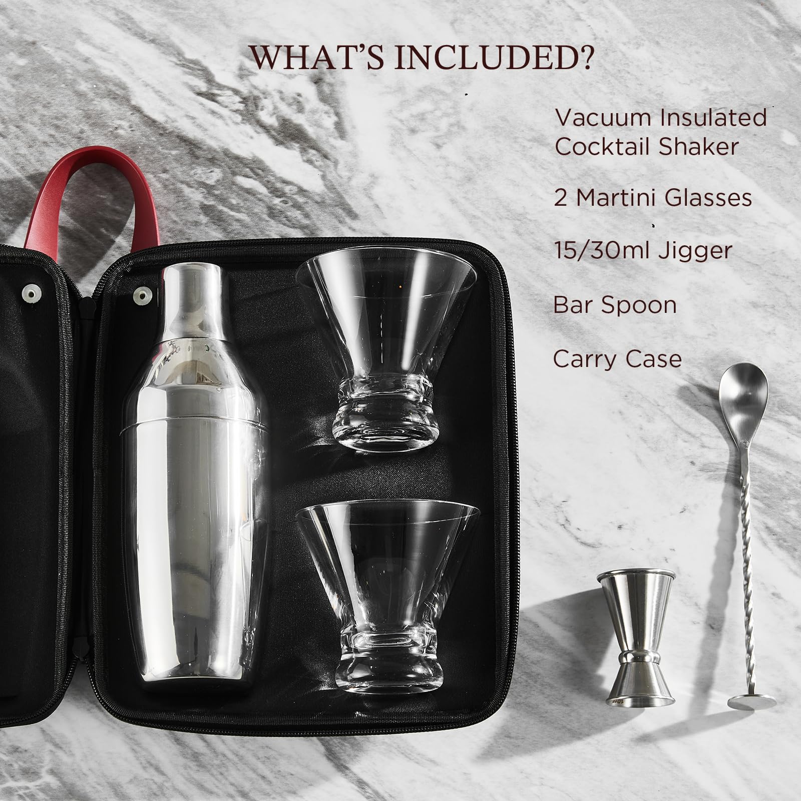 KITESSENSU set de bar portátil con funda EVA para viaje