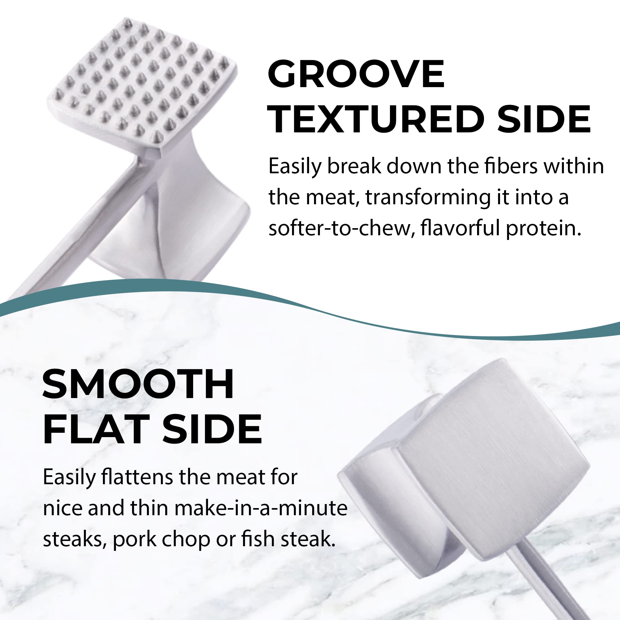 Maza de cocina duradera KITEXPERT para ablandar bistecs y carnes gruesas.