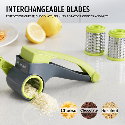 KITEXPERT rallador con dos cilindros de acero inoxidable para texturas diferentes