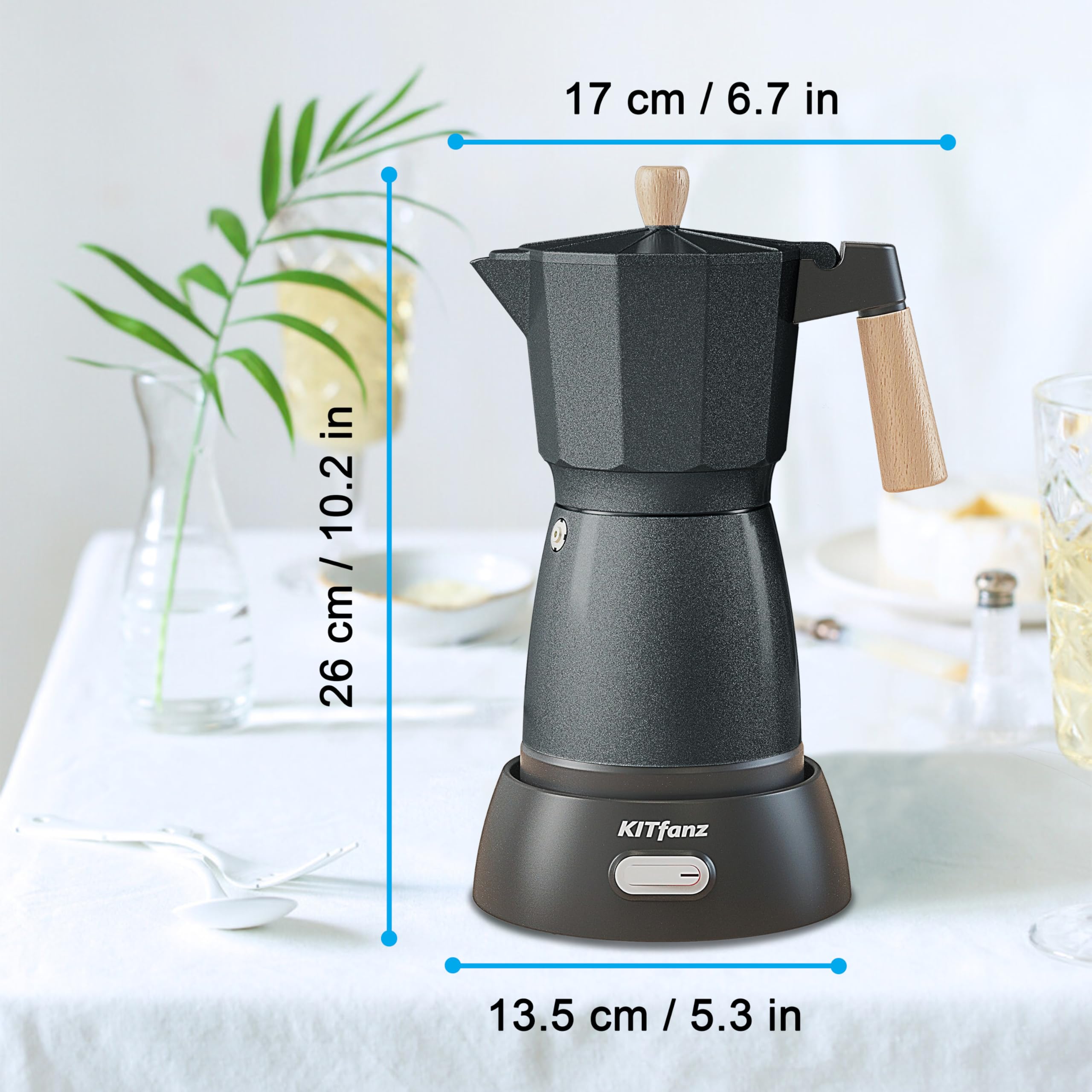 KITfanz cafetera moka eléctrica, limpieza fácil, mantenimiento sencillo para uso frecuente.