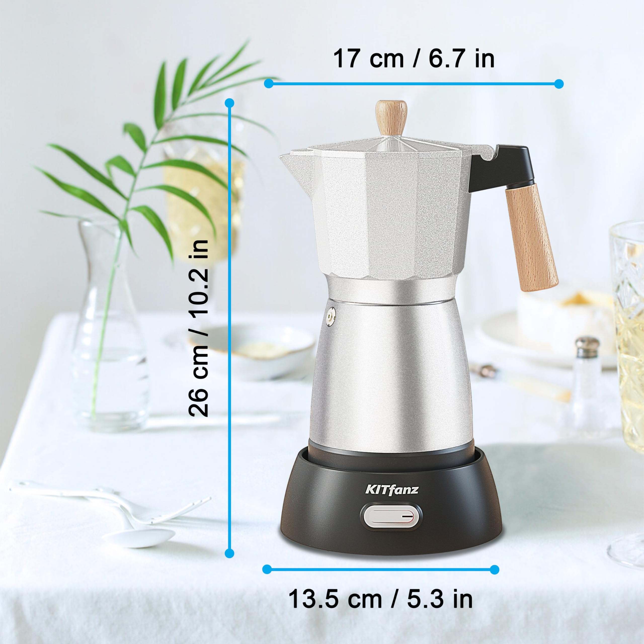 KITfanz cafetera moka eléctrica sirve espresso, experiencia italiana en casa
