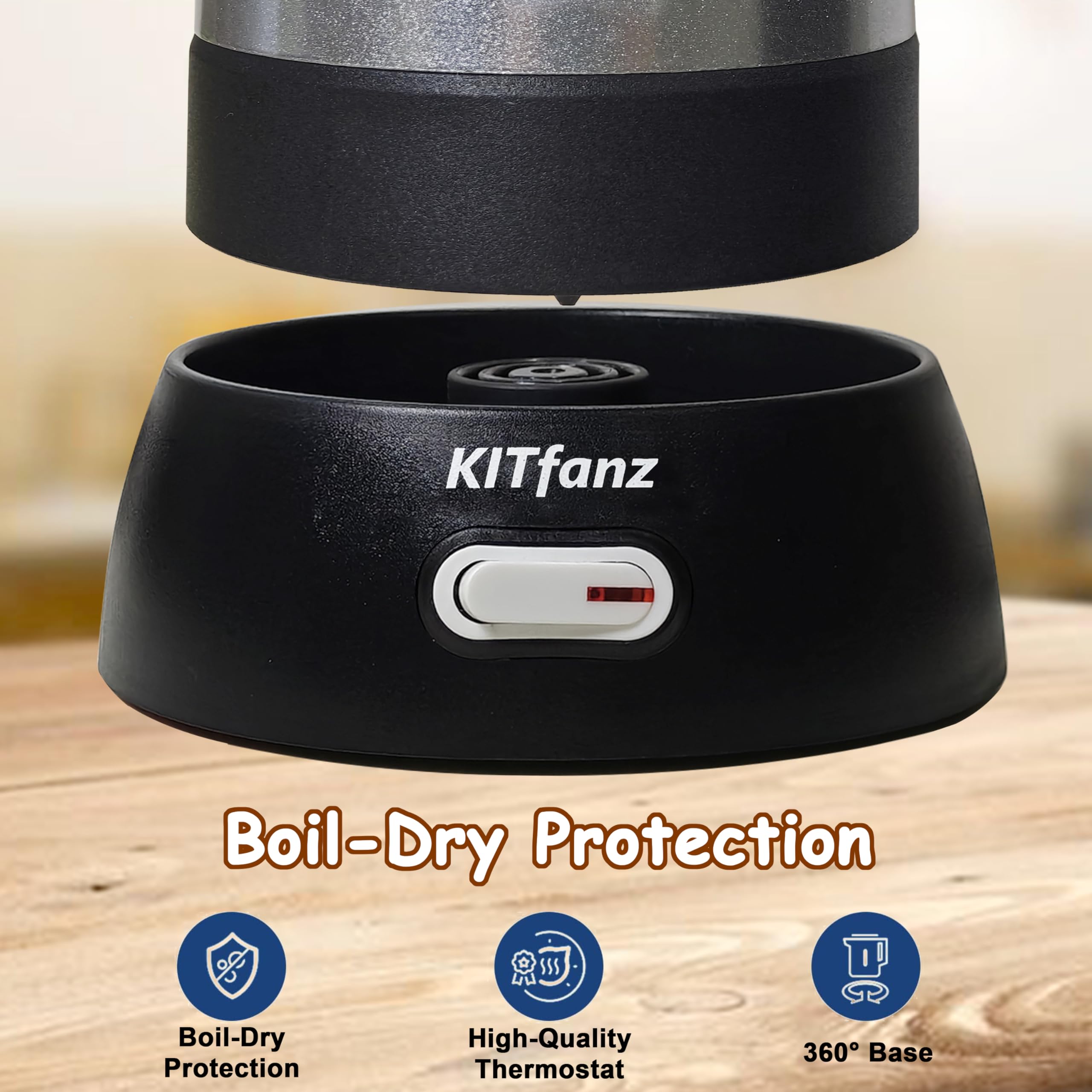 KITfanz cafetera moka eléctrica, válvula de seguridad, operación segura para café casero.