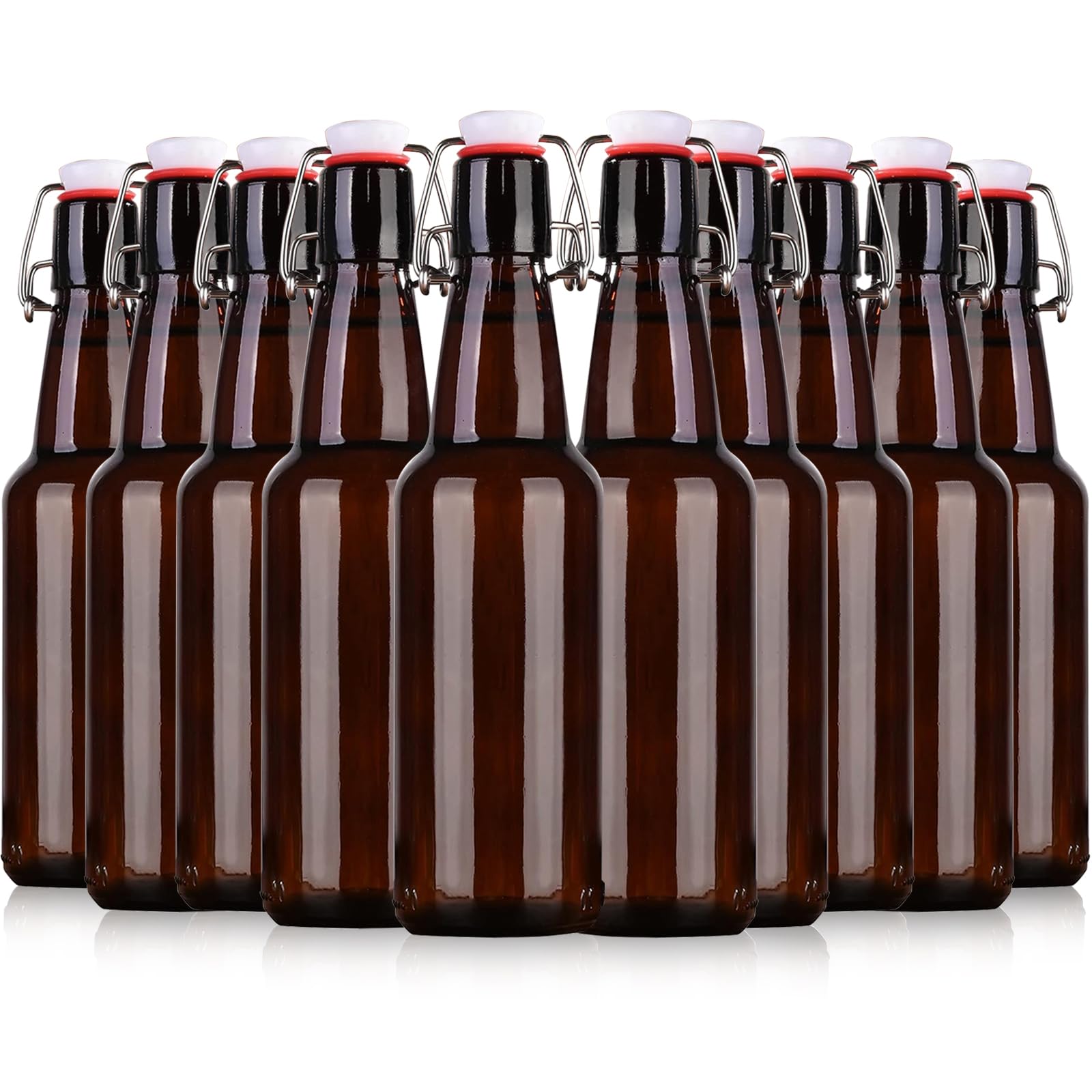 Botella KITGLASCUP ámbar con tapa giratoria, sellado hermético para bebidas caseras.