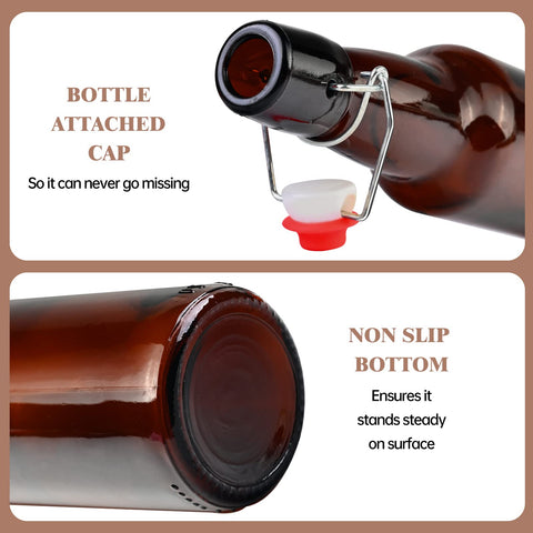 KITGLASCUP botella ámbar para kombucha de 12oz, fácil almacenamiento