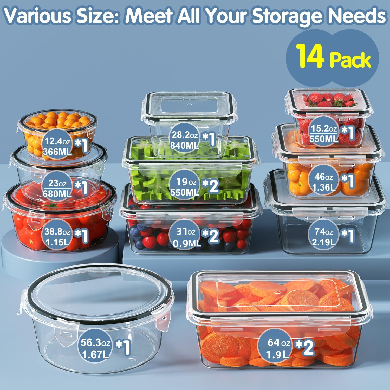 KITHELP Materiales sin BPA para almacenamiento seguro de alimentos.