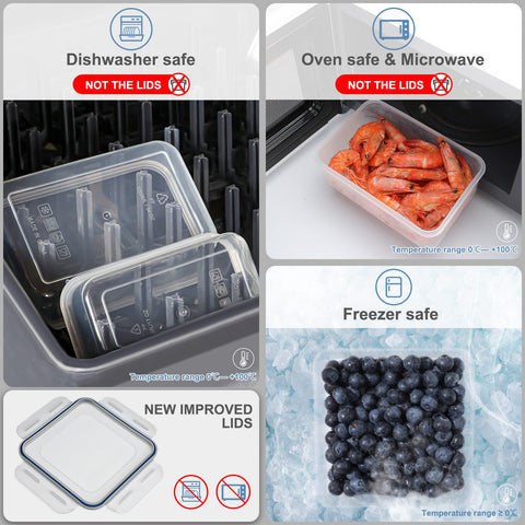 KITHELP Tapas herméticas de cuatro lados para evitar fugas y mantener frescura.