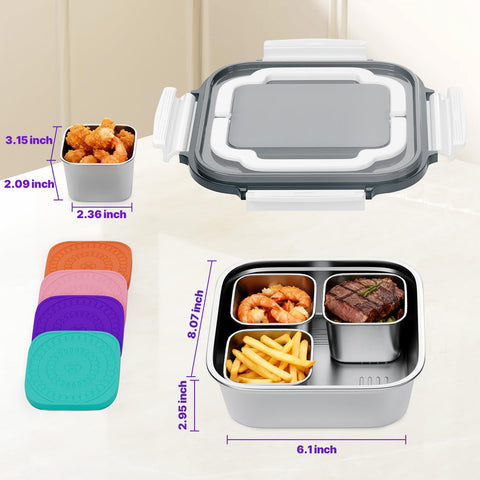 Kitlead contenedor grande 1,5 litros en acero inoxidable para porciones.