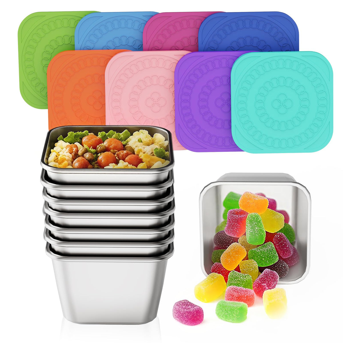 Kitlead set de snack en acero inoxidable para niños, duradero y reutilizable.