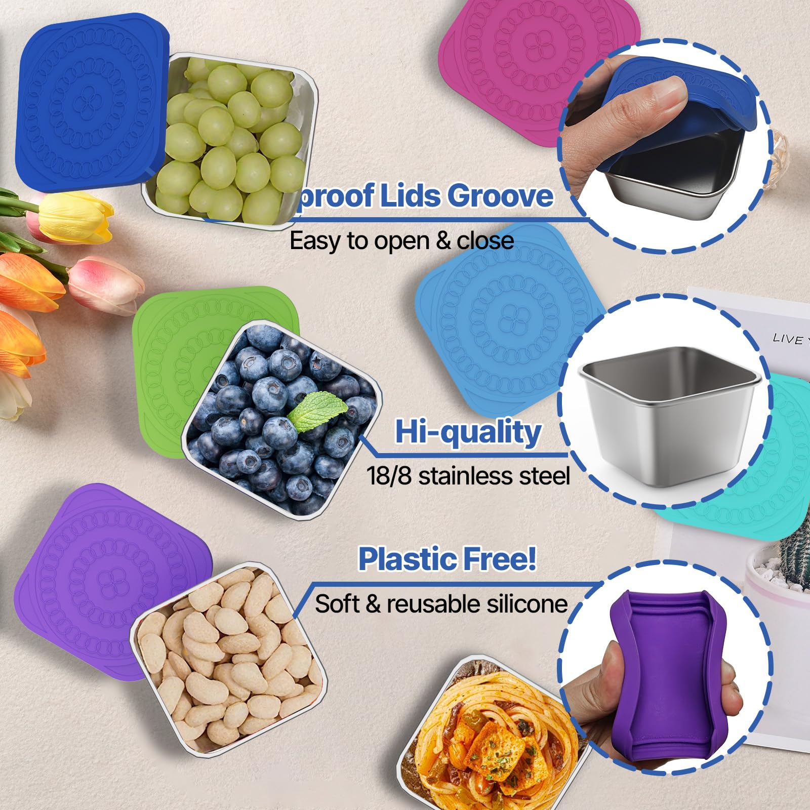 Ideal para picnic, meriendas y transporte de snacks variados.