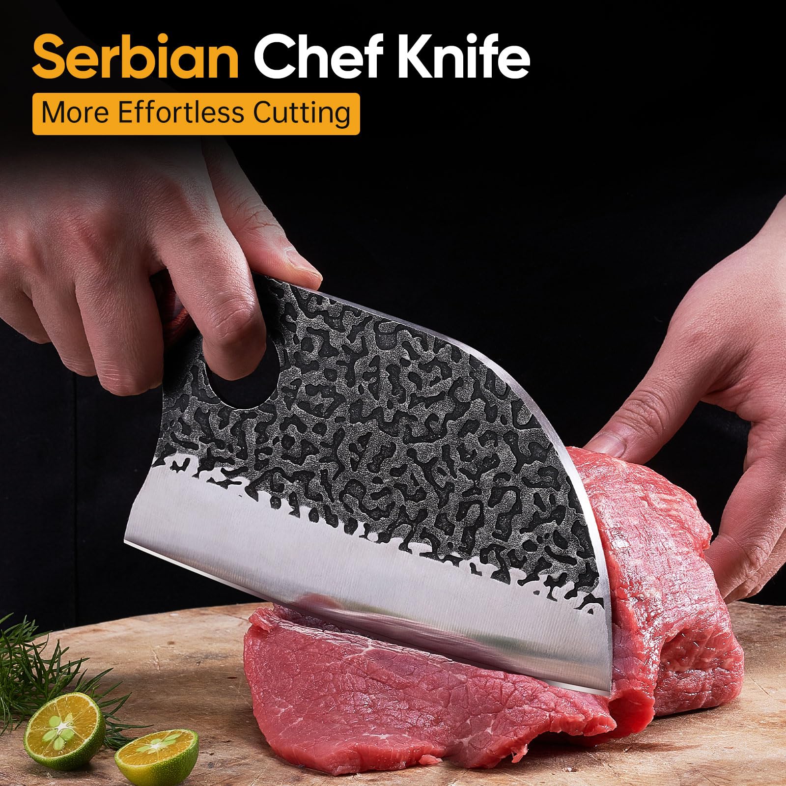 KITNATS cuchillo carnicero de 7 pulgadas para cortar carne con precisión.